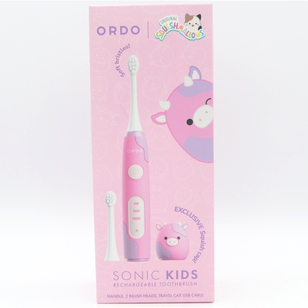 ORDO Sonic Kids Rechargeable Toothbrush Soft Pink Original Squishmallows Patty